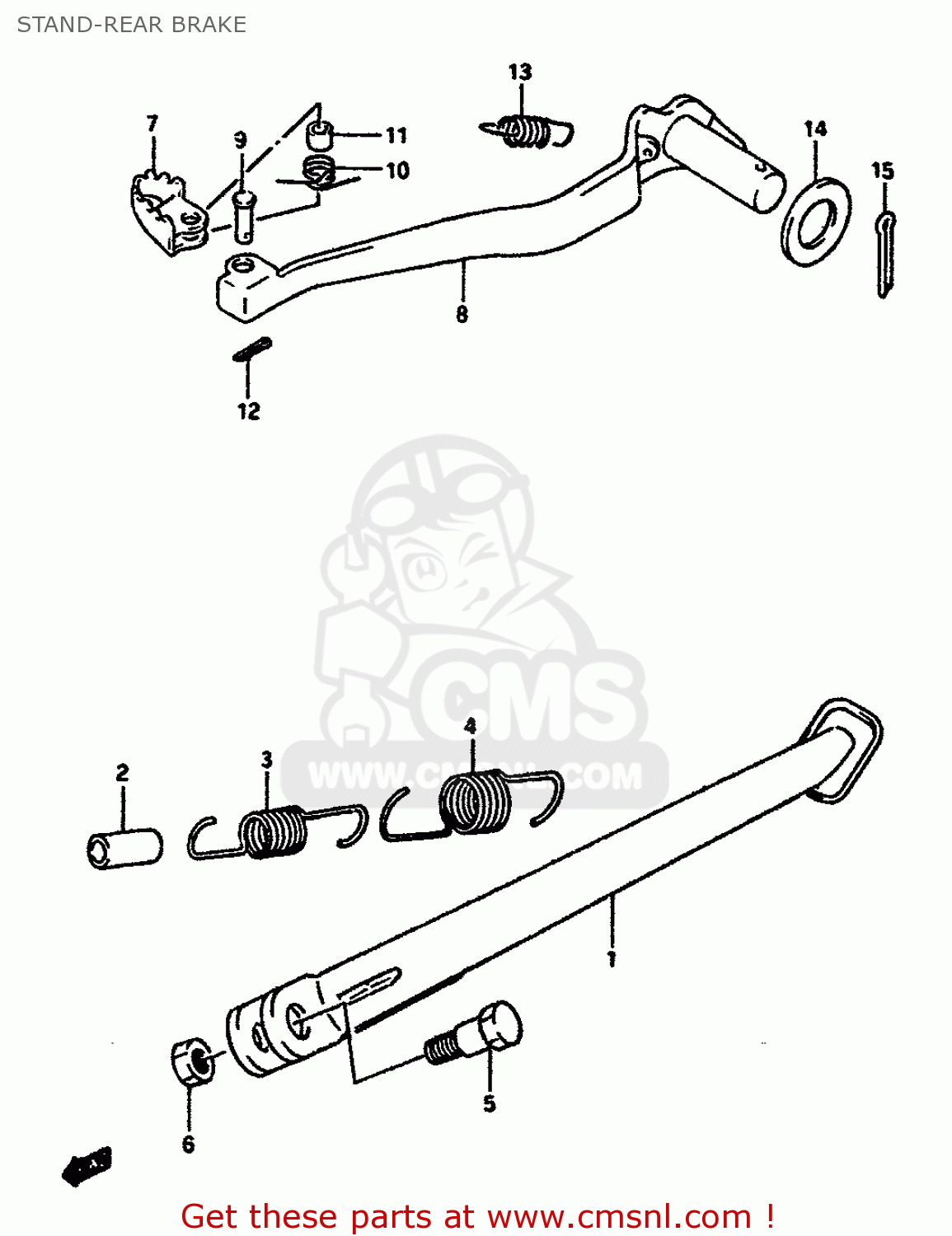 STAND-REAR BRAKE DR650RSU 1990 (L) GERMANY (E22)