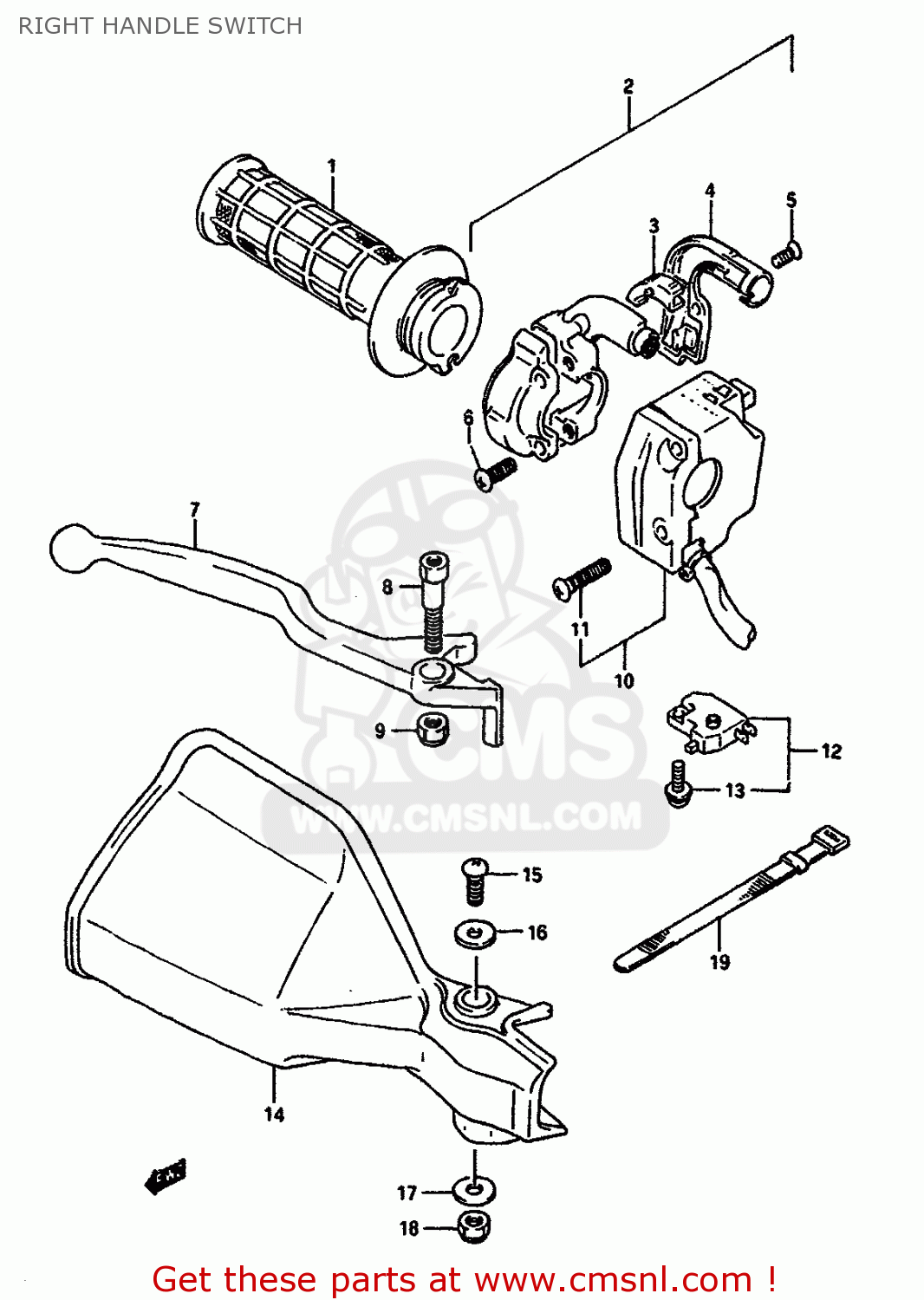 RIGHT HANDLE SWITCH DR650RSU 1990 (L) GERMANY (E22)