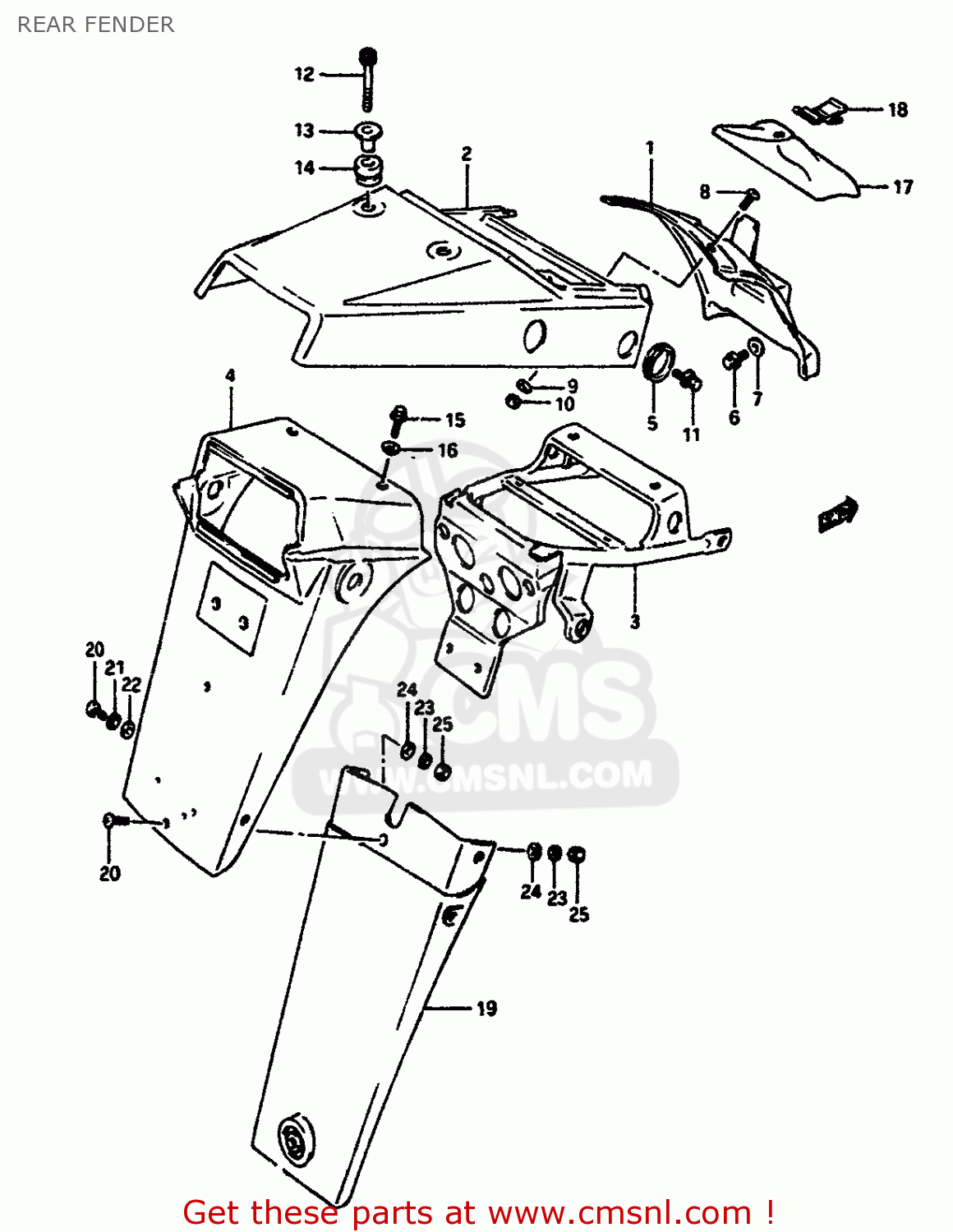 REAR FENDER DR650RSU 1990 (L) GERMANY (E22)