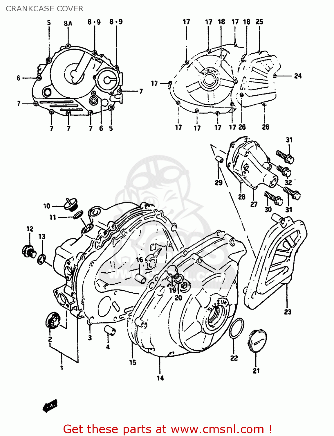 CRANKCASE COVER DR650RSU 1990 (L) GERMANY (E22)