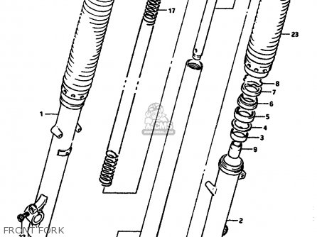 FRONT FORK - DR650RSU 1990 (L) GERMANY (E22)
