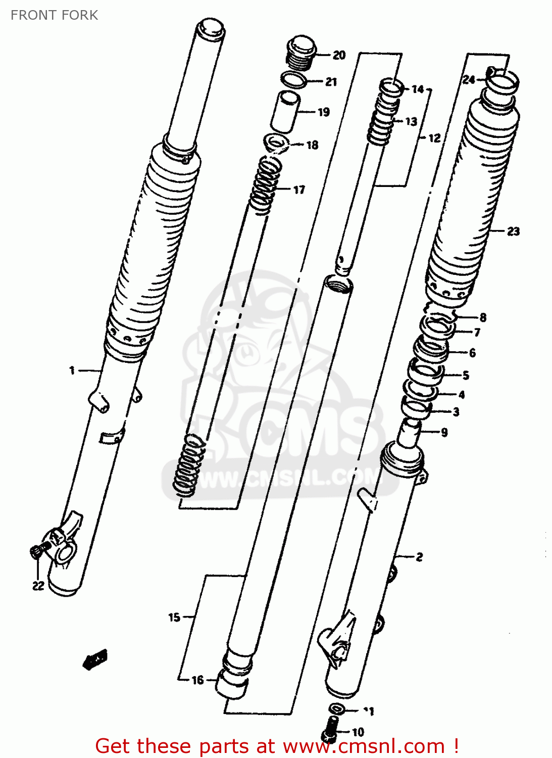 FRONT FORK DR650RSU 1991 (M) GERMANY (E22)