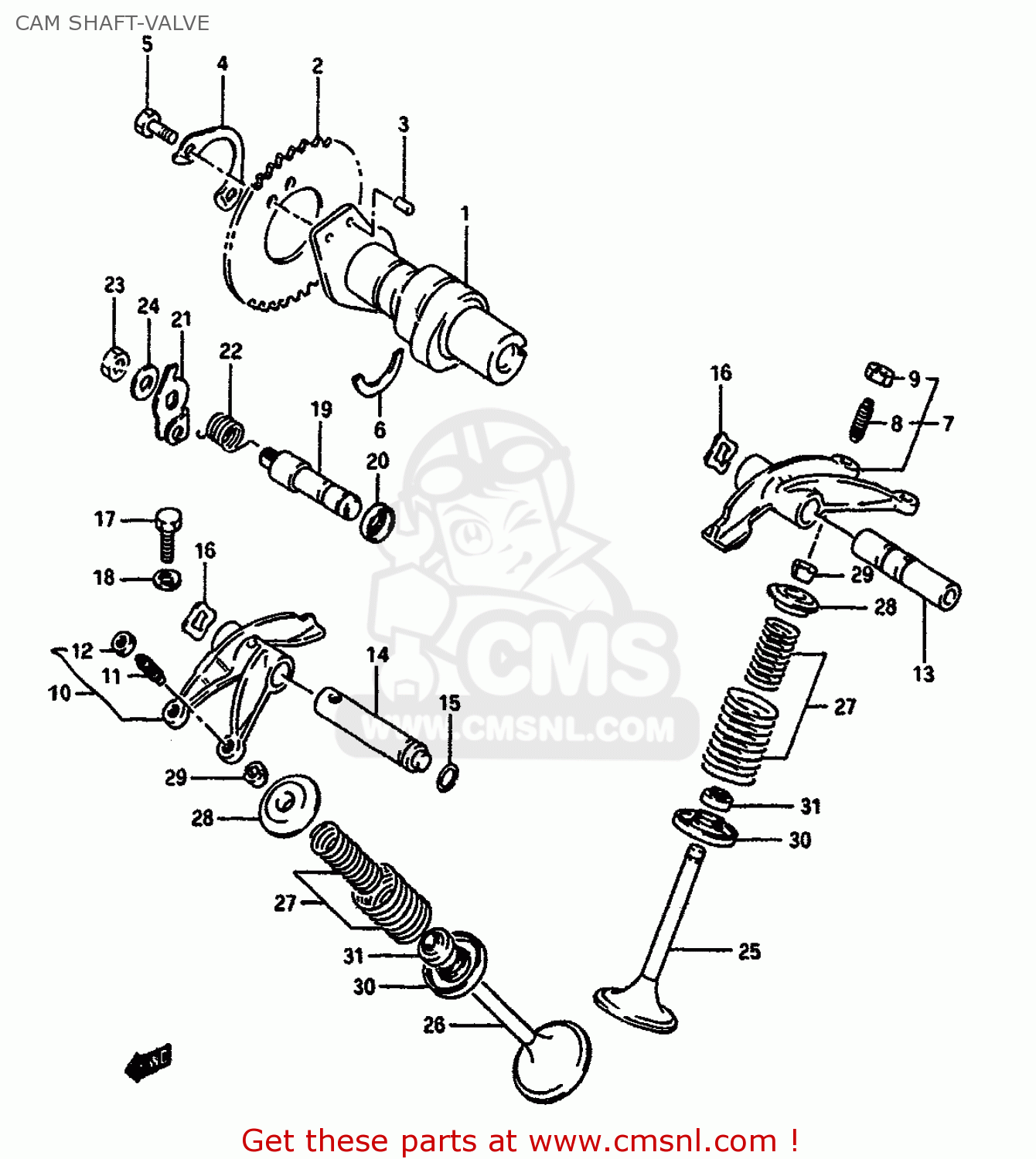 CAM SHAFT-VALVE DR650RSU 1991 (M) GERMANY (E22)