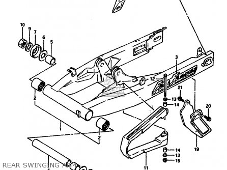 REAR SWINGING ARM - DR650RSU 1991 (M) GERMANY (E22)