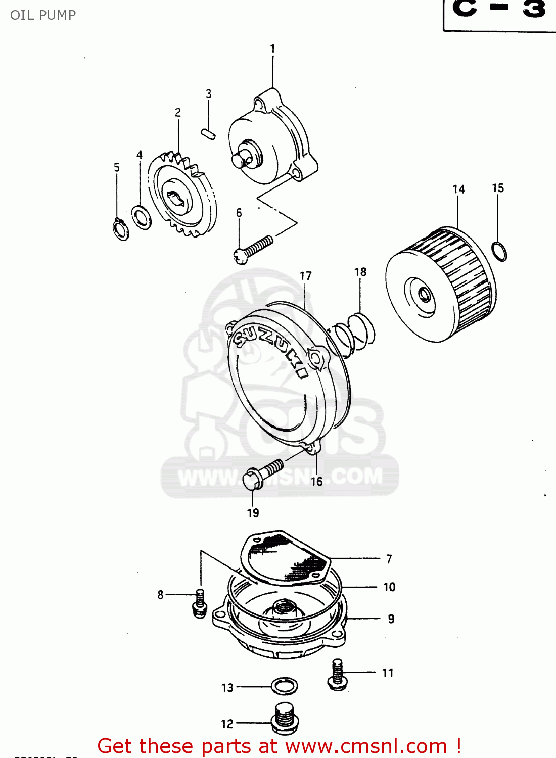 OIL PUMP DR650RU 1990 (L) WGERMANY AUSTRALIA (E22 E24)