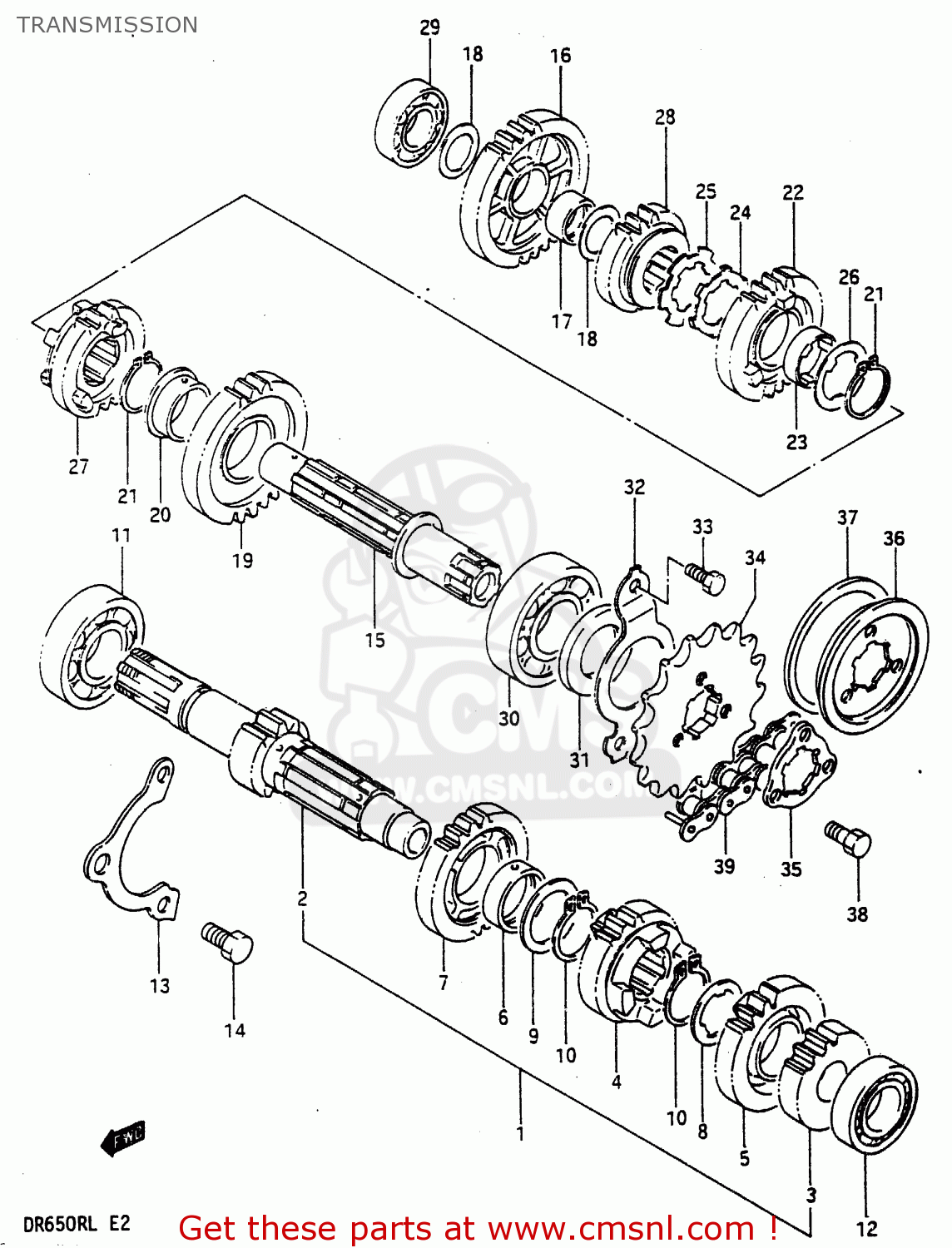 TRANSMISSION DR650RU 1990 (L) WGERMANY AUSTRALIA (E22 E24)