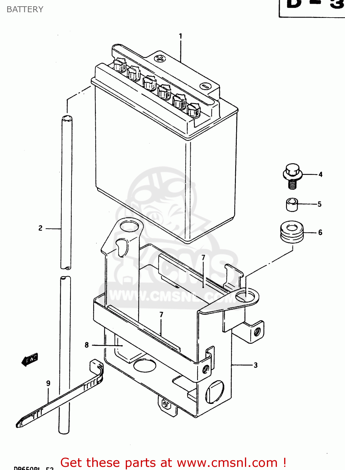 BATTERY DR650RU 1990 (L) WGERMANY AUSTRALIA (E22 E24)