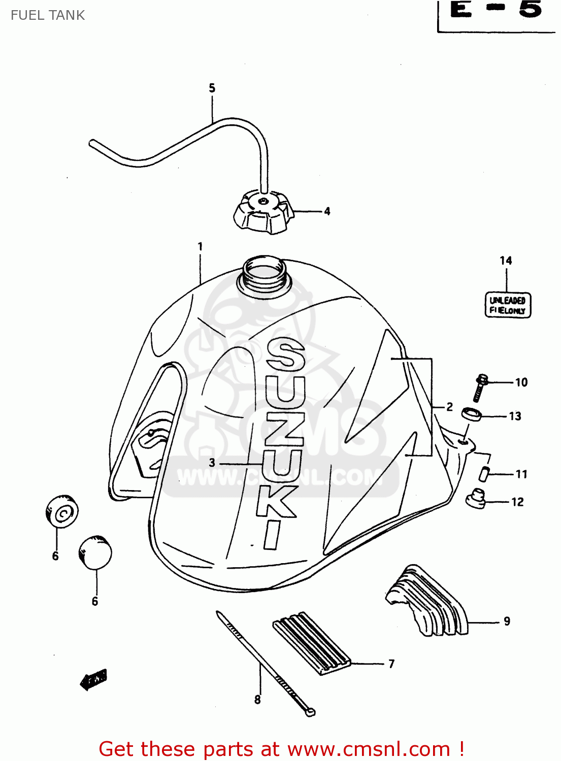FUEL TANK DR650RU 1990 (L) WGERMANY AUSTRALIA (E22 E24)