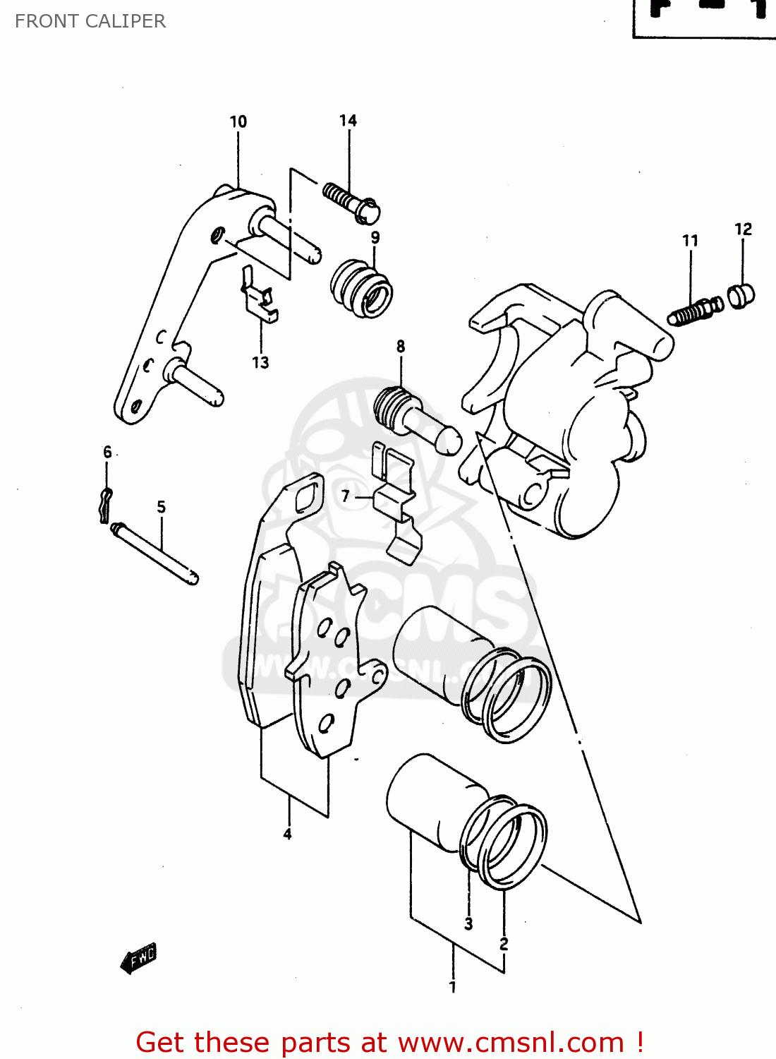 FRONT CALIPER DR650RU 1990 (L) WGERMANY AUSTRALIA (E22 E24)