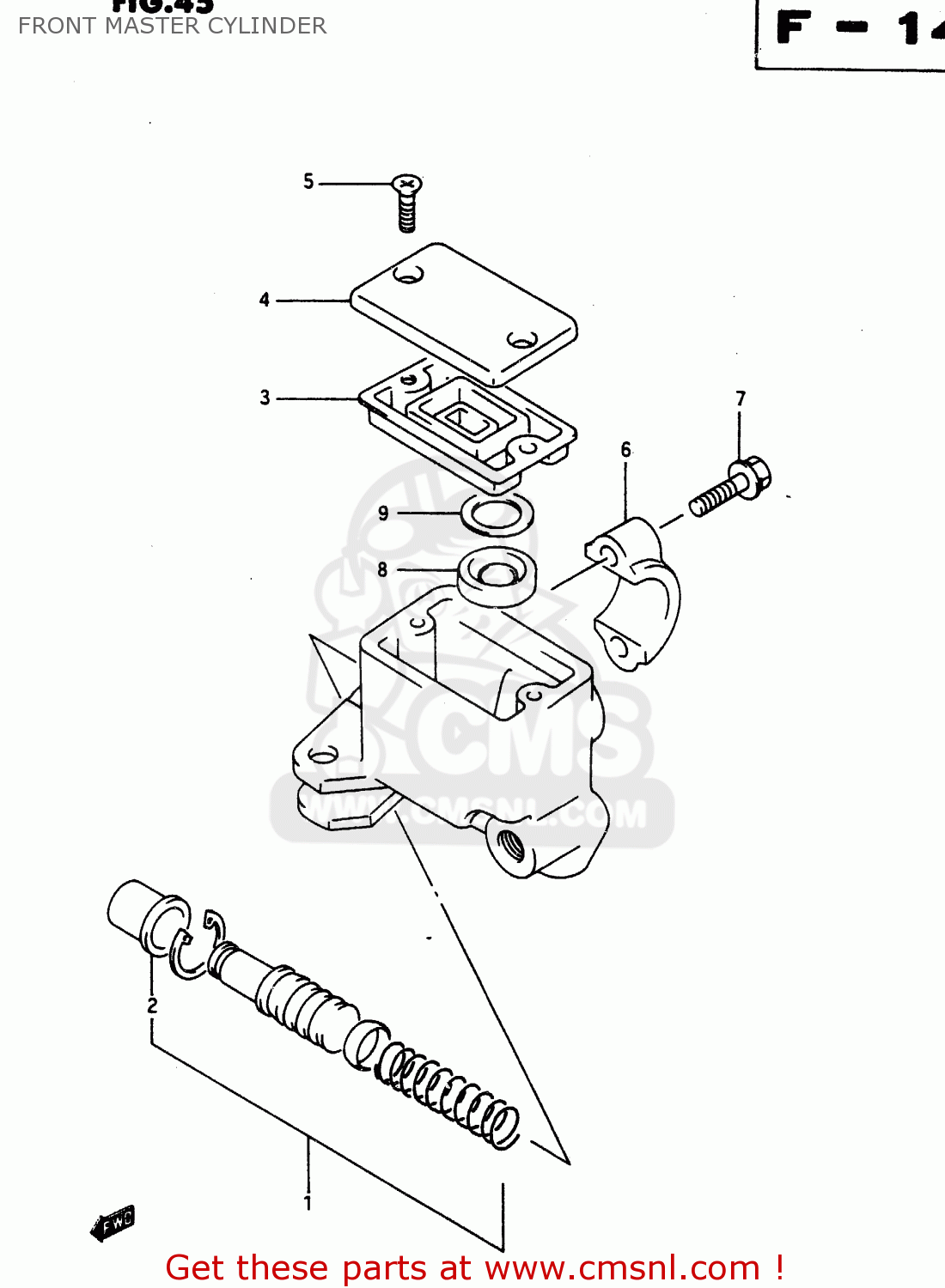 FRONT MASTER CYLINDER DR650RU 1990 (L) WGERMANY AUSTRALIA (E22 E24)