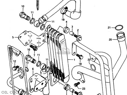 OIL COOLER - DR650RU 1990 (L) WGERMANY AUSTRALIA (E22 E24)