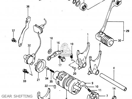 GEAR SHIFTING - DR650RU 1990 (L) WGERMANY AUSTRALIA (E22 E24)