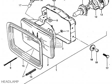 HEADLAMP - DR650RU 1990 (L) WGERMANY AUSTRALIA (E22 E24)