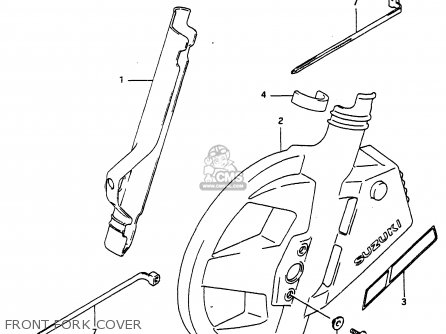 FRONT FORK COVER - DR650RU 1990 (L) WGERMANY AUSTRALIA (E22 E24)