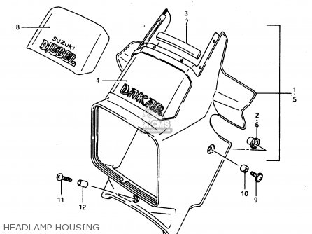 HEADLAMP HOUSING - DR650RU 1990 (L) WGERMANY AUSTRALIA (E22 E24)