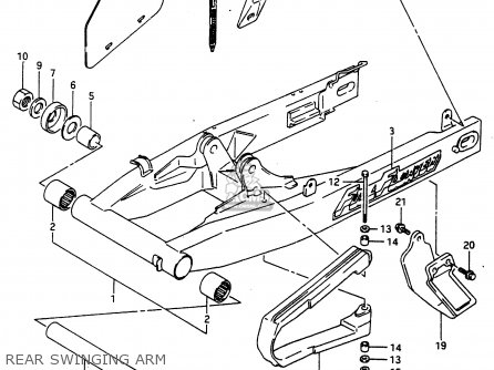 REAR SWINGING ARM - DR650RU 1990 (L) WGERMANY AUSTRALIA (E22 E24)