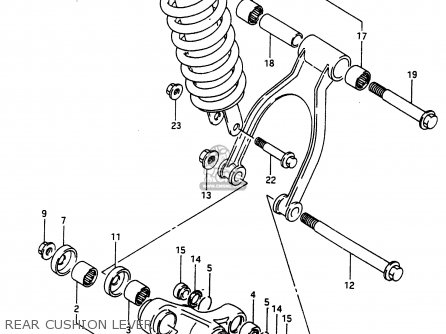 REAR CUSHION LEVER - DR650RU 1990 (L) WGERMANY AUSTRALIA (E22 E24)