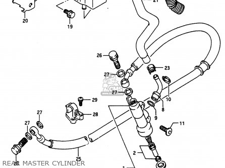 REAR MASTER CYLINDER - DR650RU 1990 (L) WGERMANY AUSTRALIA (E22 E24)
