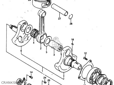 CRANKSHAFT - DR650RU 1990 (L) WGERMANY AUSTRALIA (E22 E24)