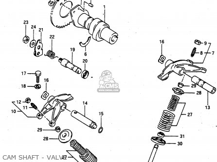 CAM SHAFT - VALVE - DR650RU 1990 (L) WGERMANY AUSTRALIA (E22 E24)