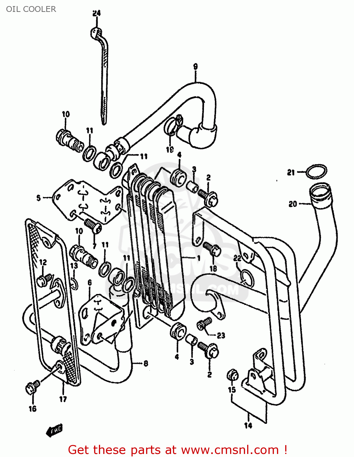 OIL COOLER DR650RU 1992 (N) GERMANY (E22)