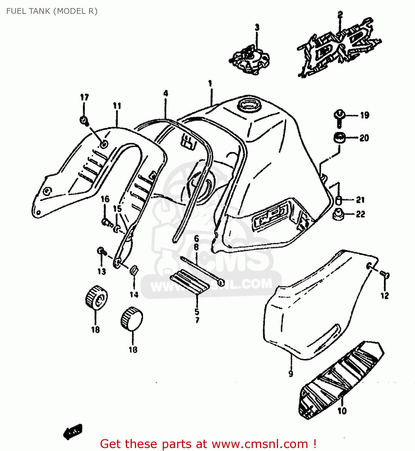 FUEL TANK (MODEL R) DR650RU 1992 (N) GERMANY (E22)