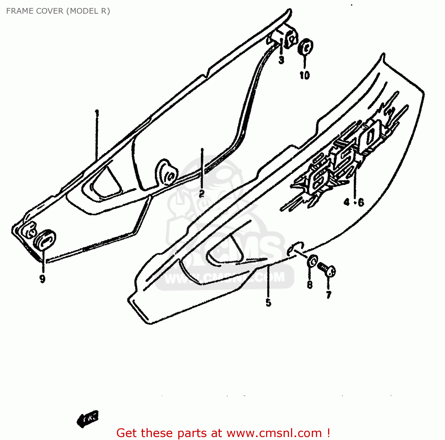 FRAME COVER (MODEL R) DR650RU 1992 (N) GERMANY (E22)