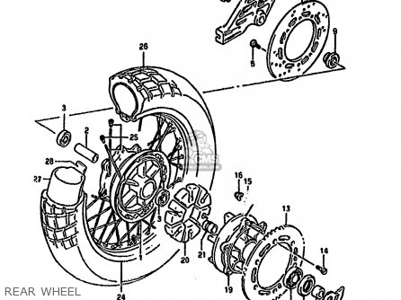 REAR WHEEL - DR650RU 1992 (N) GERMANY (E22)