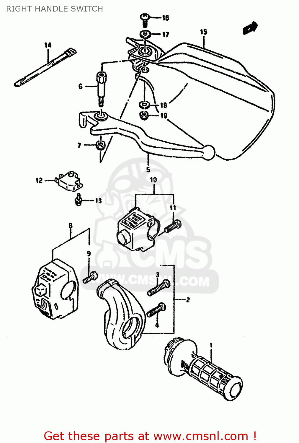 RIGHT HANDLE SWITCH DR650RU 1993 (P) GERMANY (E22)