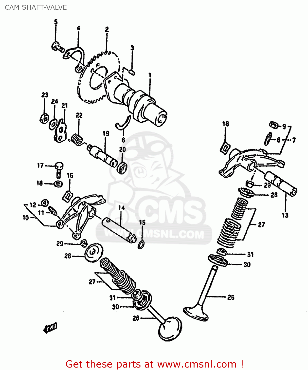 CAM SHAFT-VALVE DR650RU 1993 (P) GERMANY (E22)