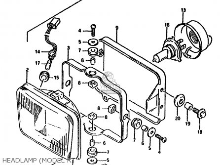 HEADLAMP (MODEL R) - DR650RU 1993 (P) GERMANY (E22)