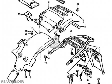 REAR FENDER - DR650RU 1993 (P) GERMANY (E22)