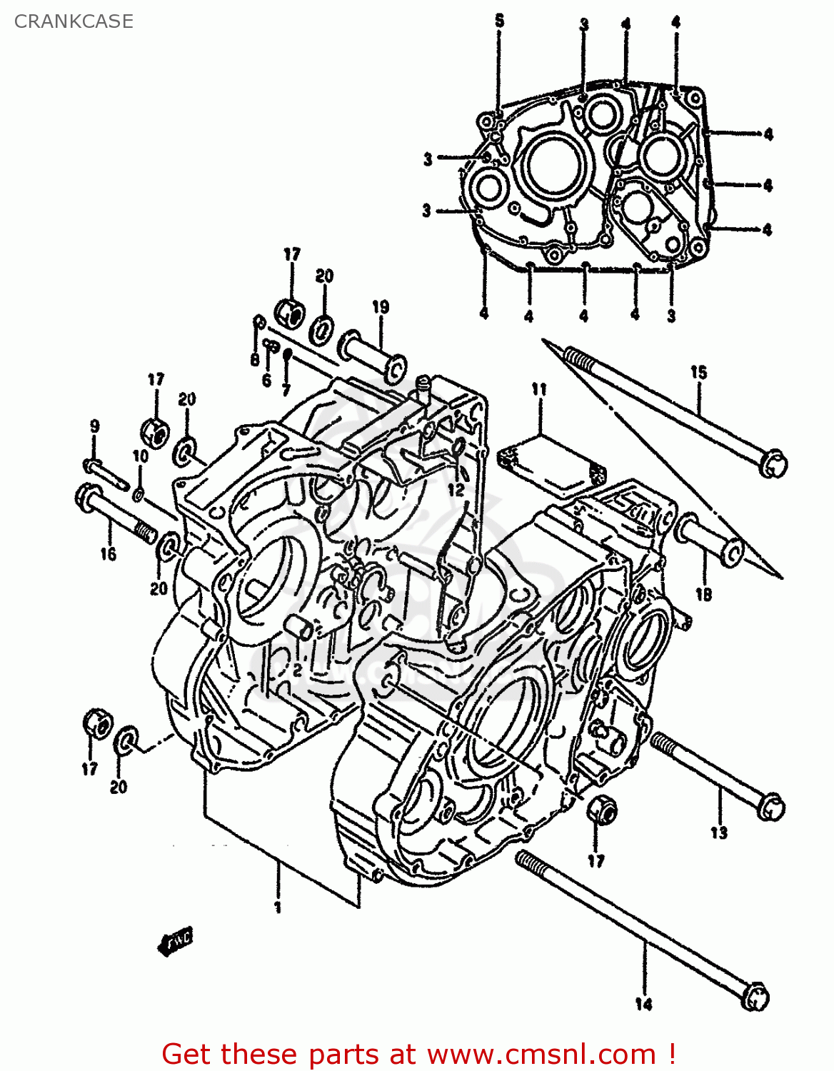 CRANKCASE DR650RU 1994 (R) GERMANY (E22)