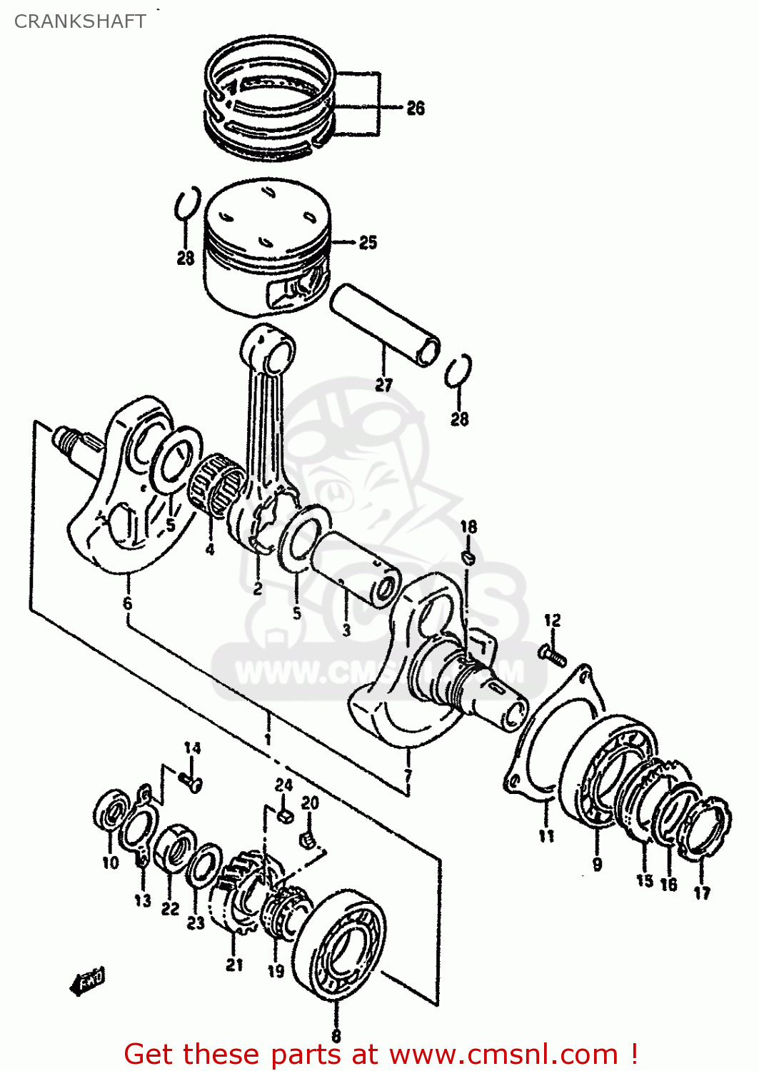 CRANKSHAFT DR650RU 1994 (R) GERMANY (E22)