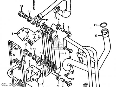 OIL COOLER - DR650RU 1994 (R) GERMANY (E22)