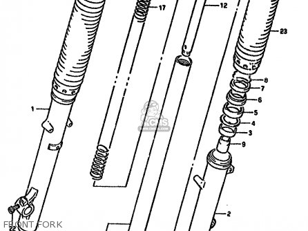 FRONT FORK - DR650RU 1994 (R) GERMANY (E22)