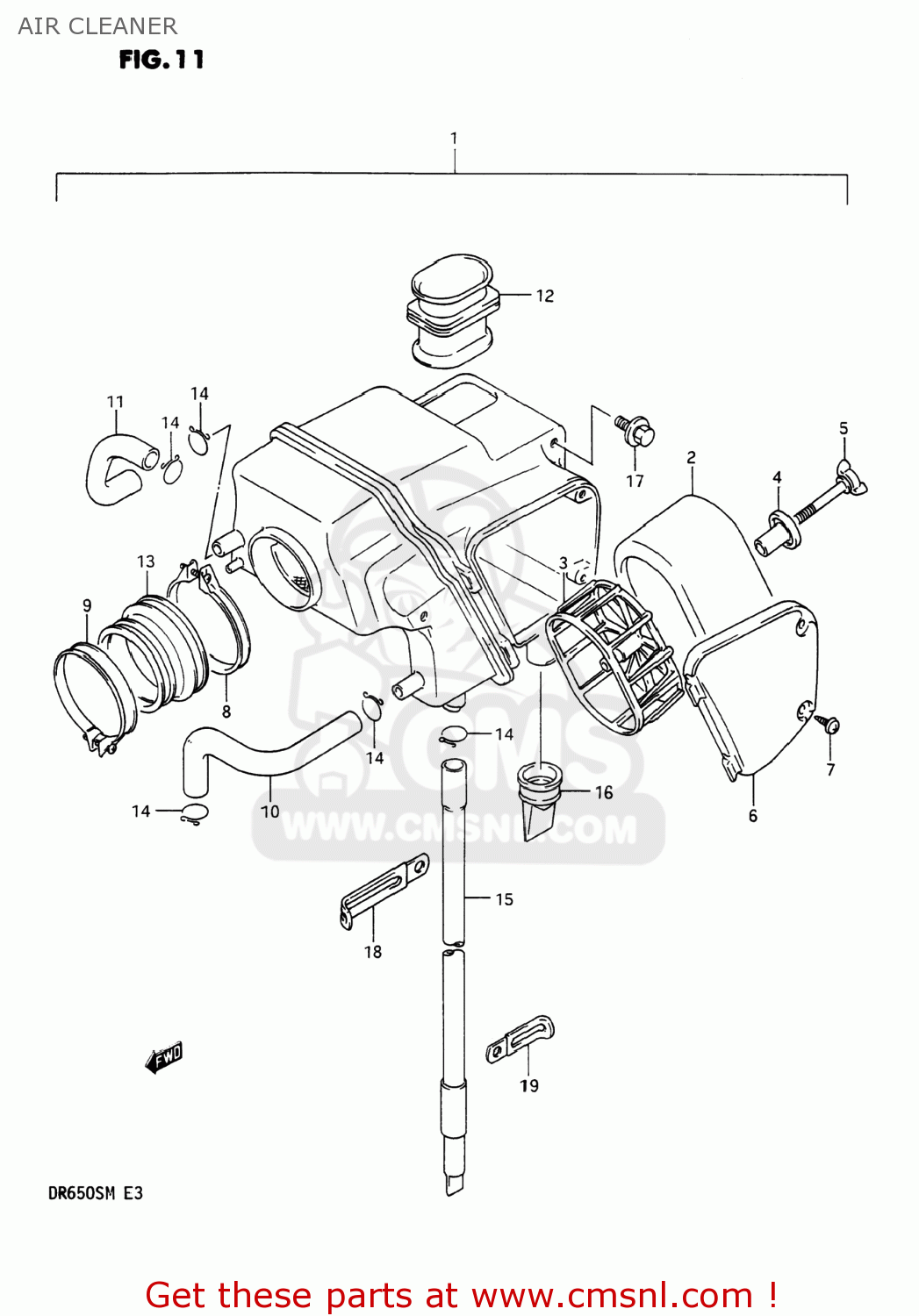AIR CLEANER DR650S 1990 (L) USA (E03)