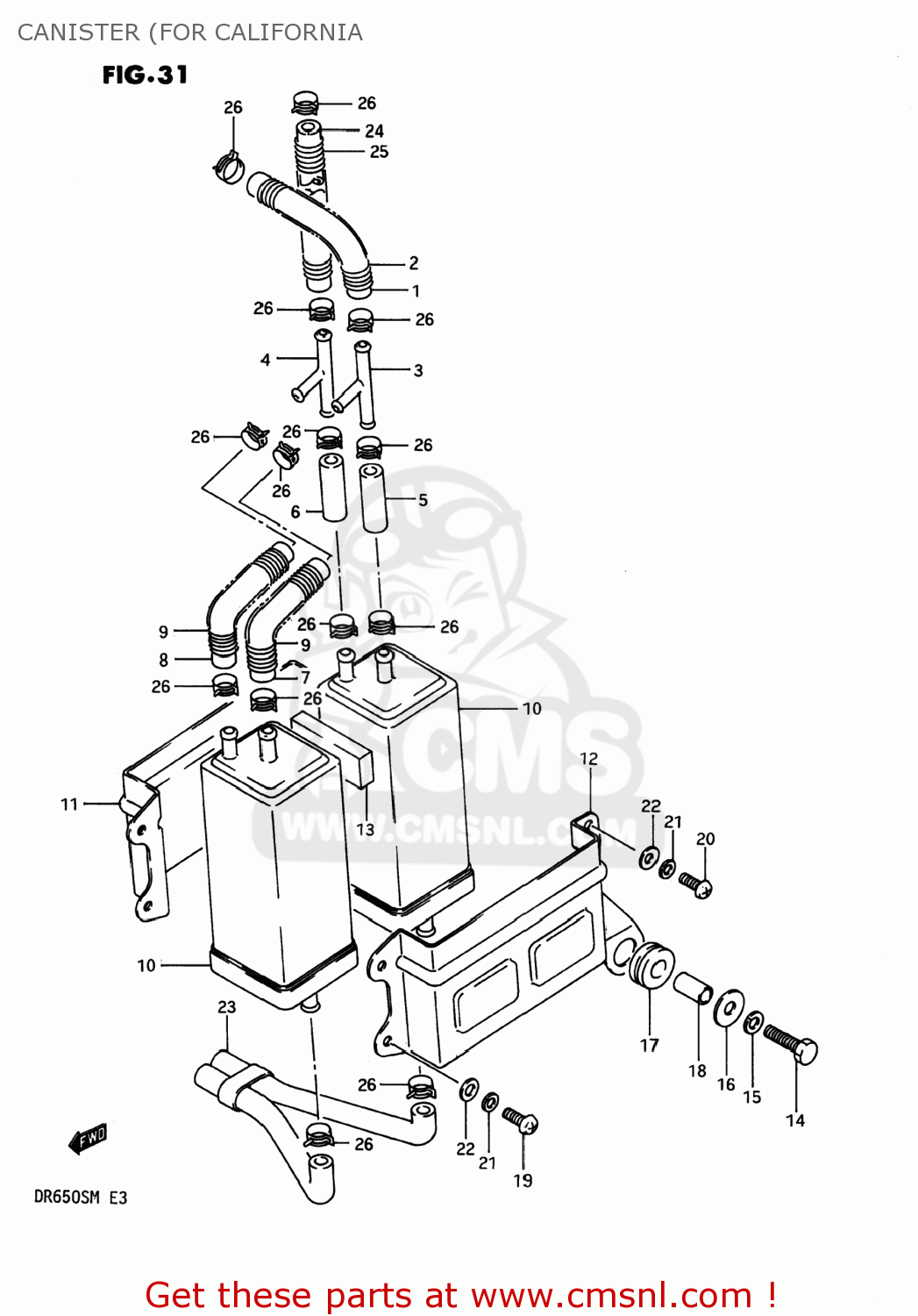CANISTER (FOR CALIFORNIA DR650S 1990 (L) USA (E03)