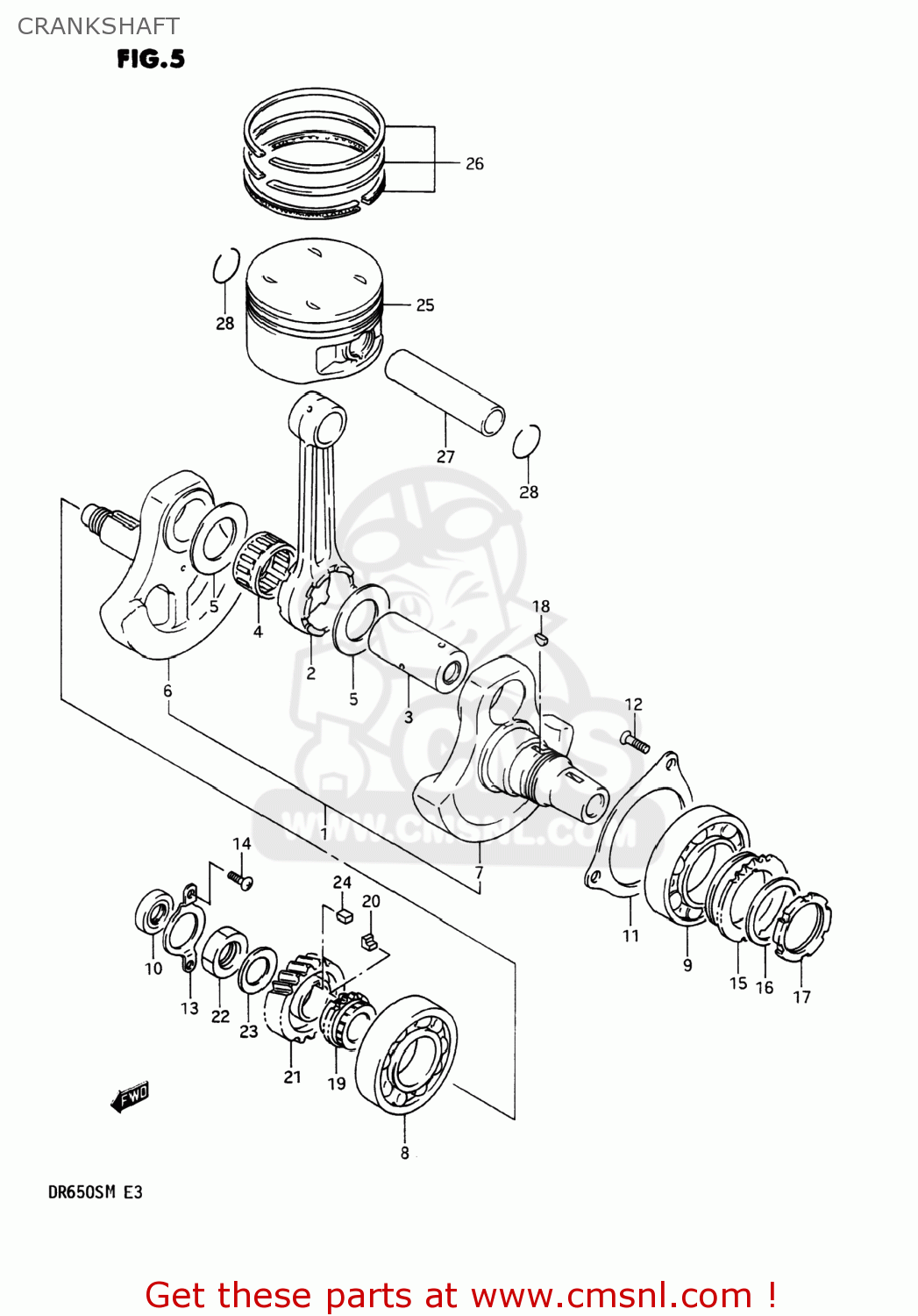CRANKSHAFT DR650S 1990 (L) USA (E03)