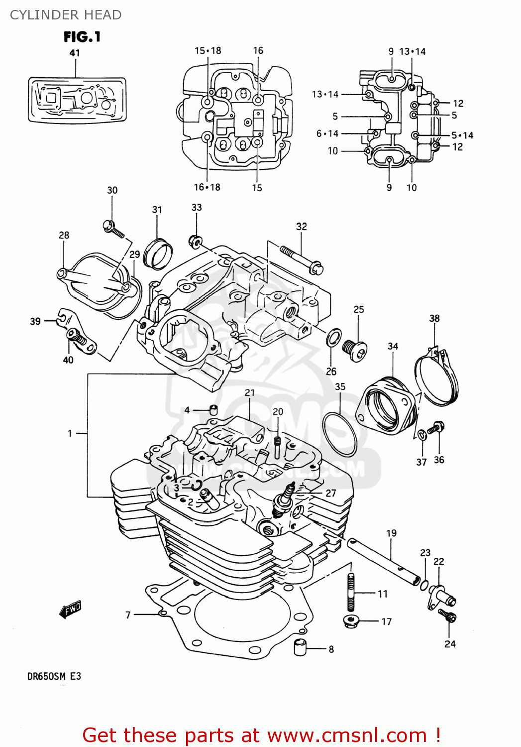 CYLINDER HEAD DR650S 1990 (L) USA (E03)