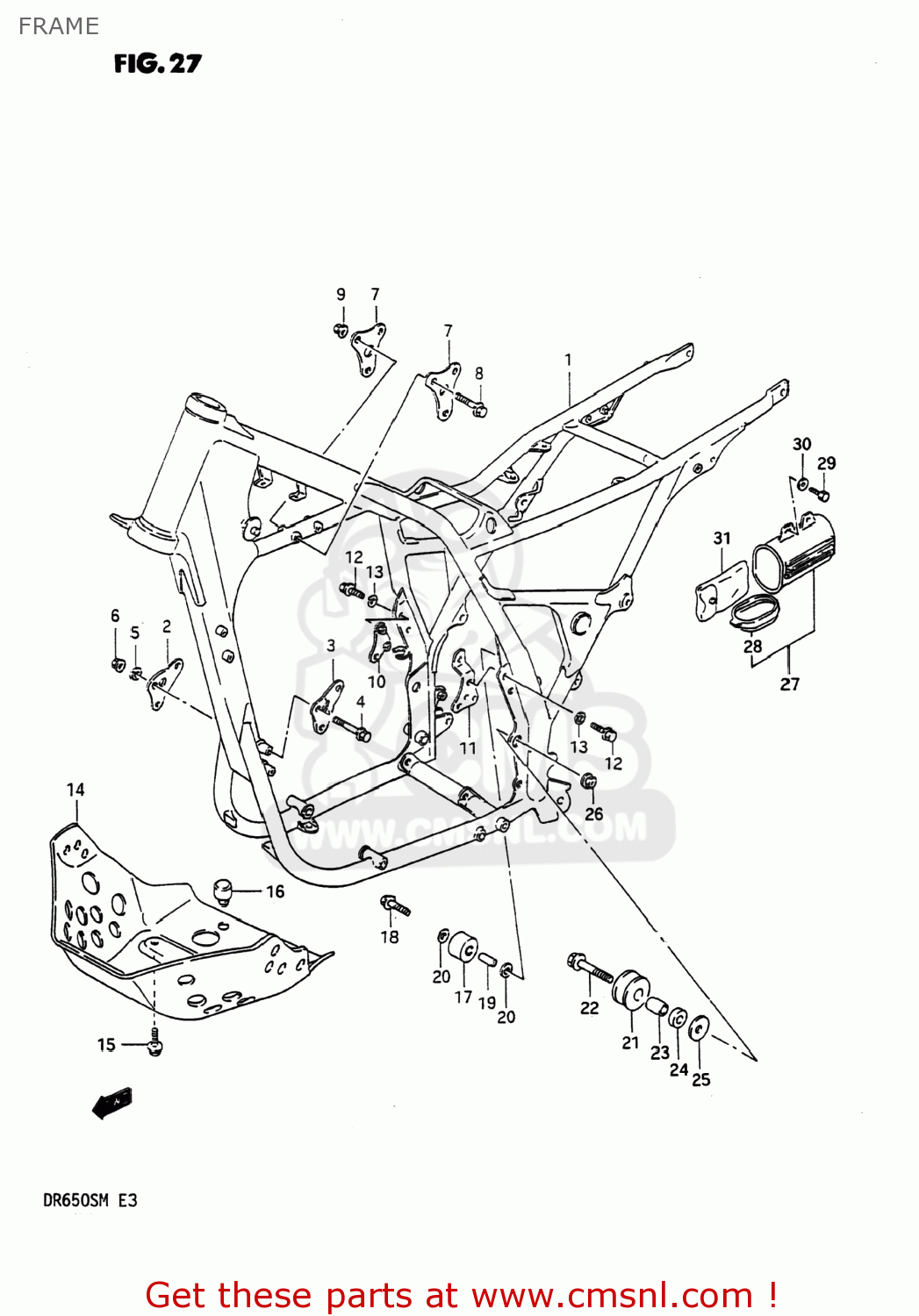 FRAME DR650S 1990 (L) USA (E03)
