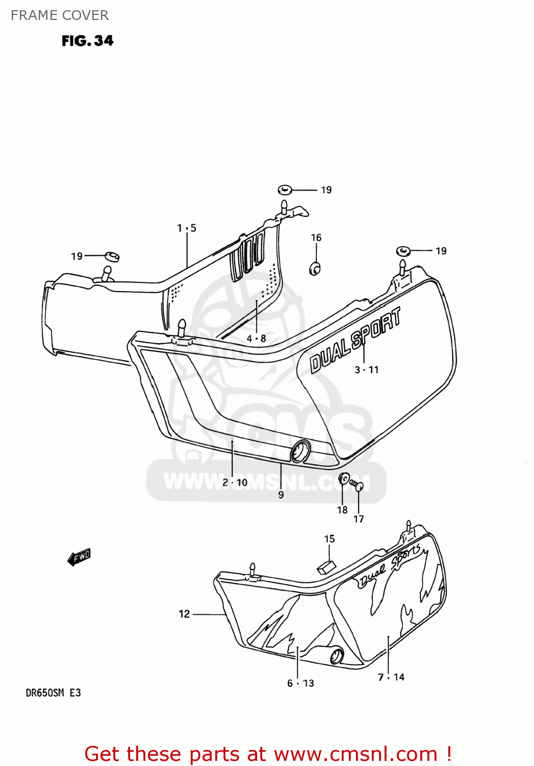 FRAME COVER DR650S 1990 (L) USA (E03)