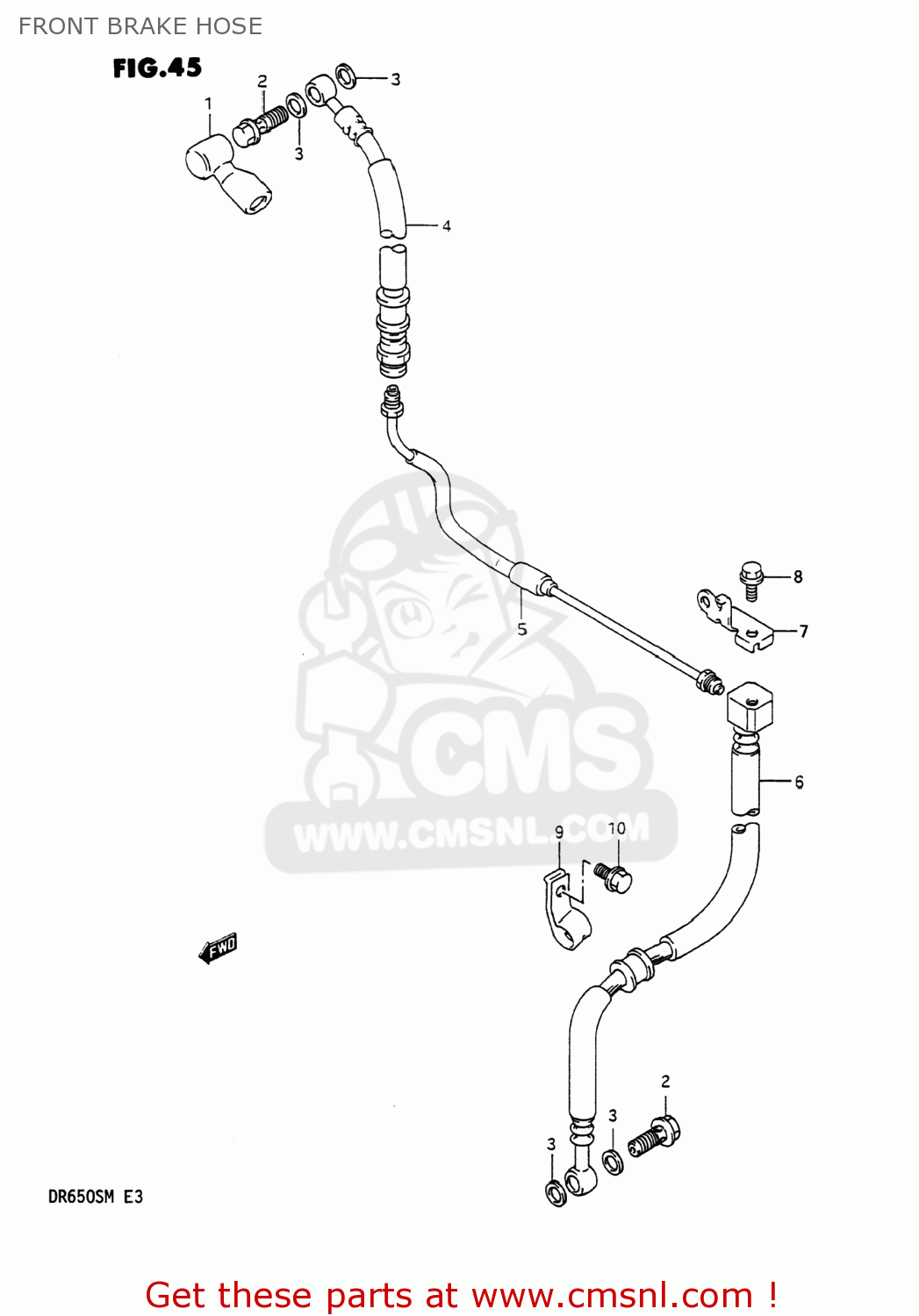 FRONT BRAKE HOSE DR650S 1990 (L) USA (E03)