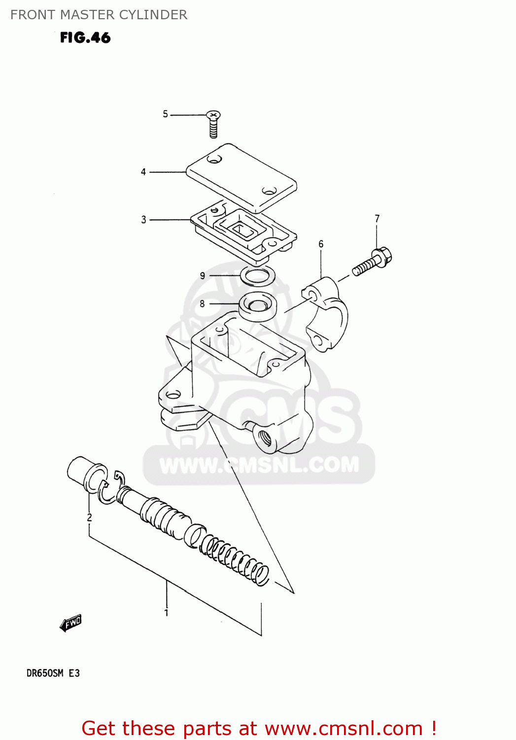 FRONT MASTER CYLINDER DR650S 1990 (L) USA (E03)