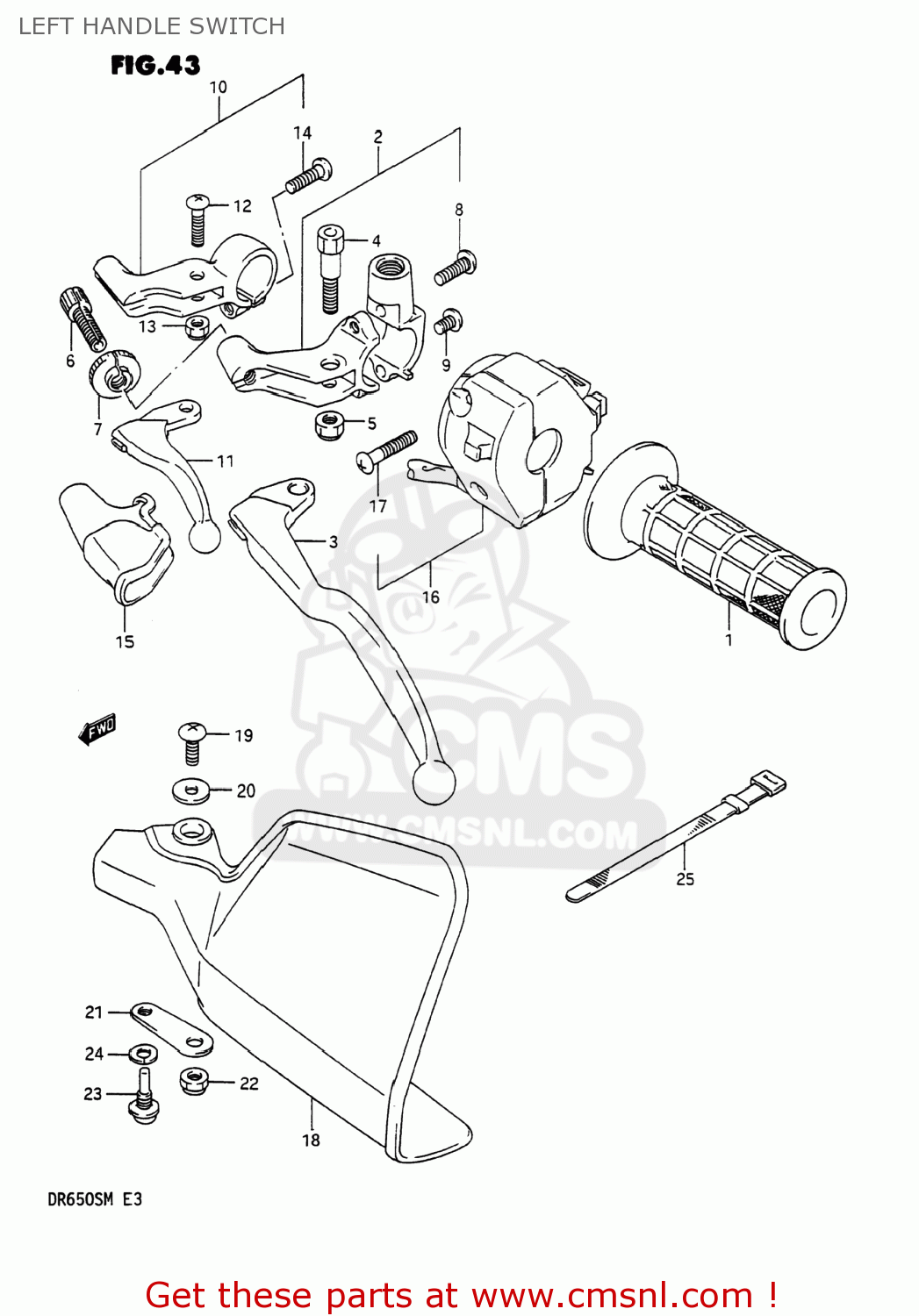 LEFT HANDLE SWITCH DR650S 1990 (L) USA (E03)
