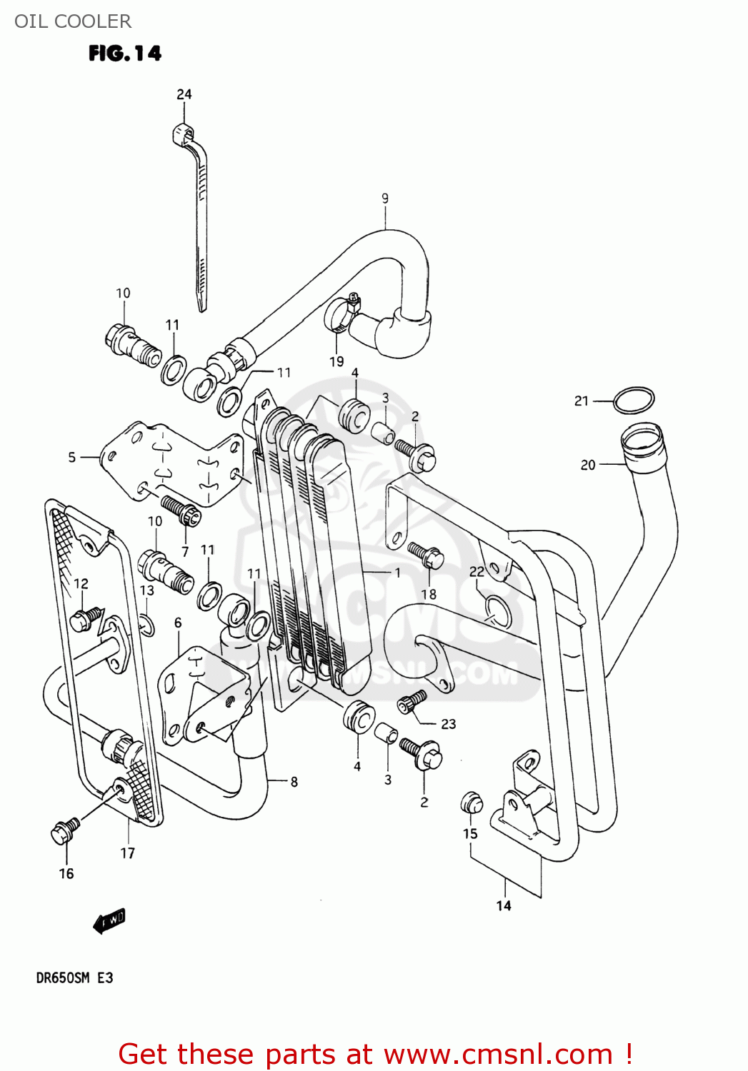 OIL COOLER DR650S 1990 (L) USA (E03)