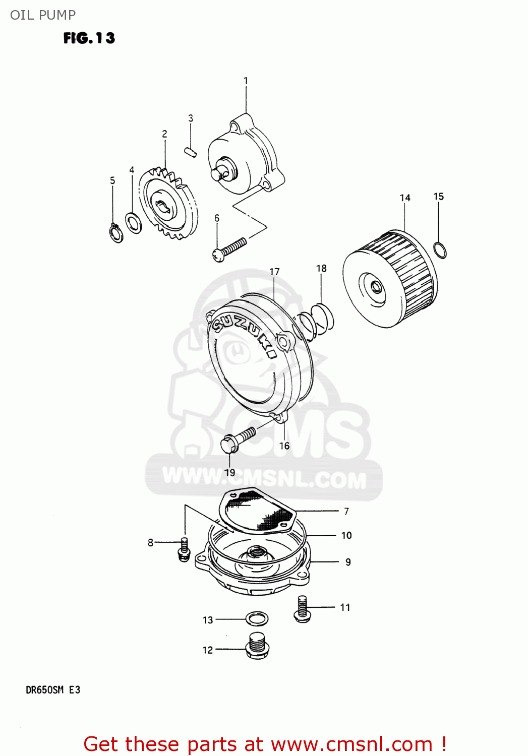 OIL PUMP DR650S 1990 (L) USA (E03)