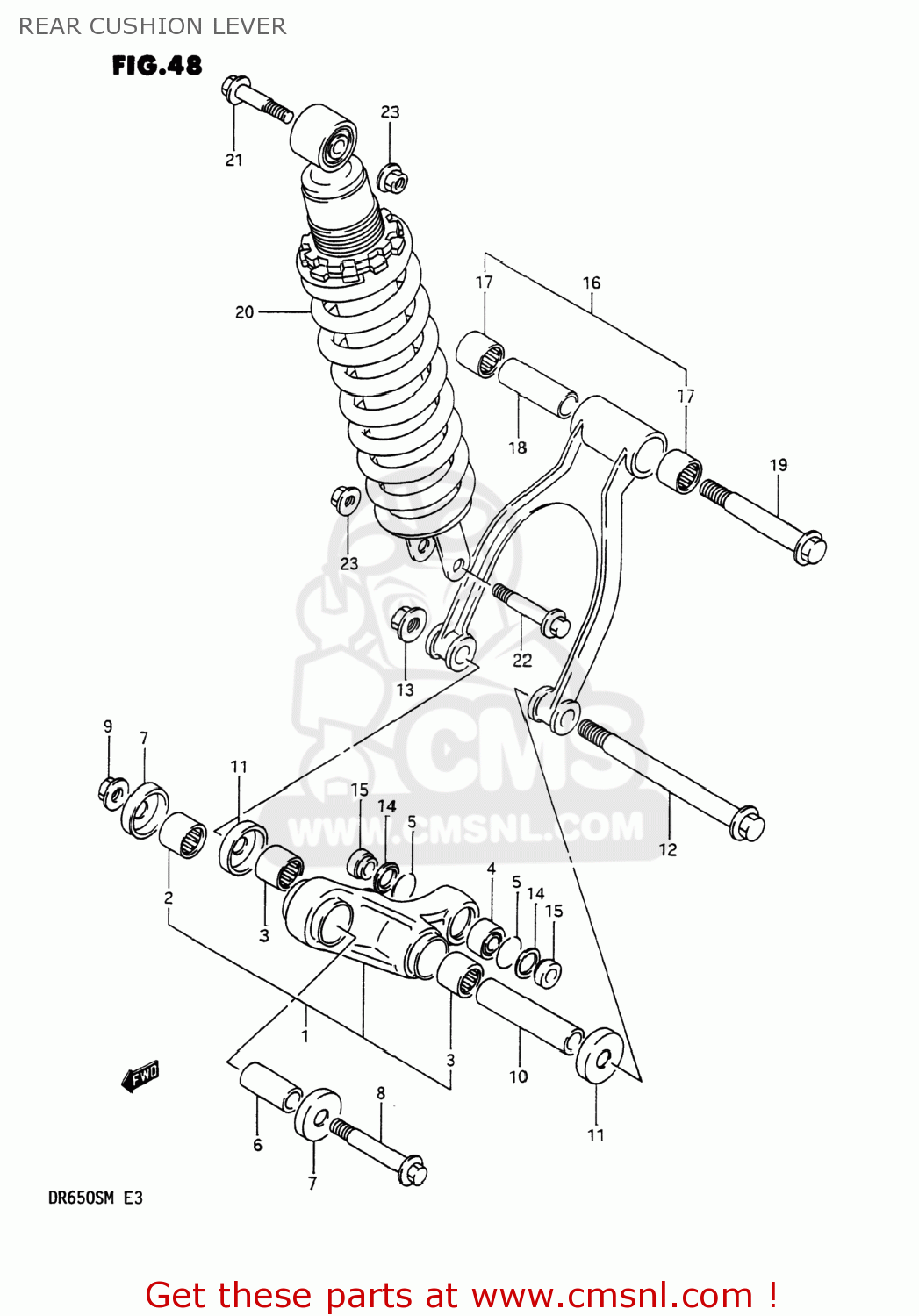 REAR CUSHION LEVER DR650S 1990 (L) USA (E03)