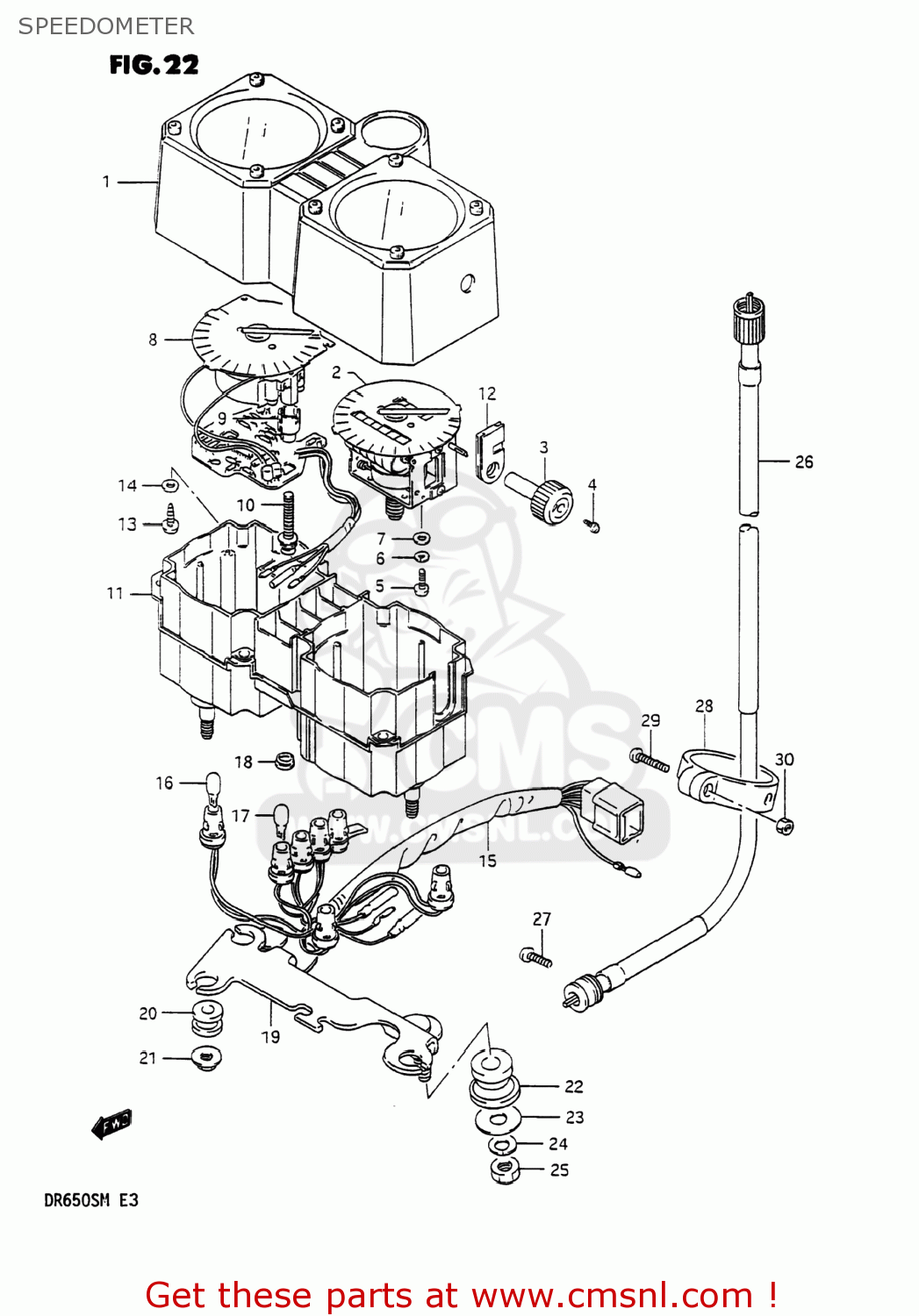 SPEEDOMETER DR650S 1990 (L) USA (E03)
