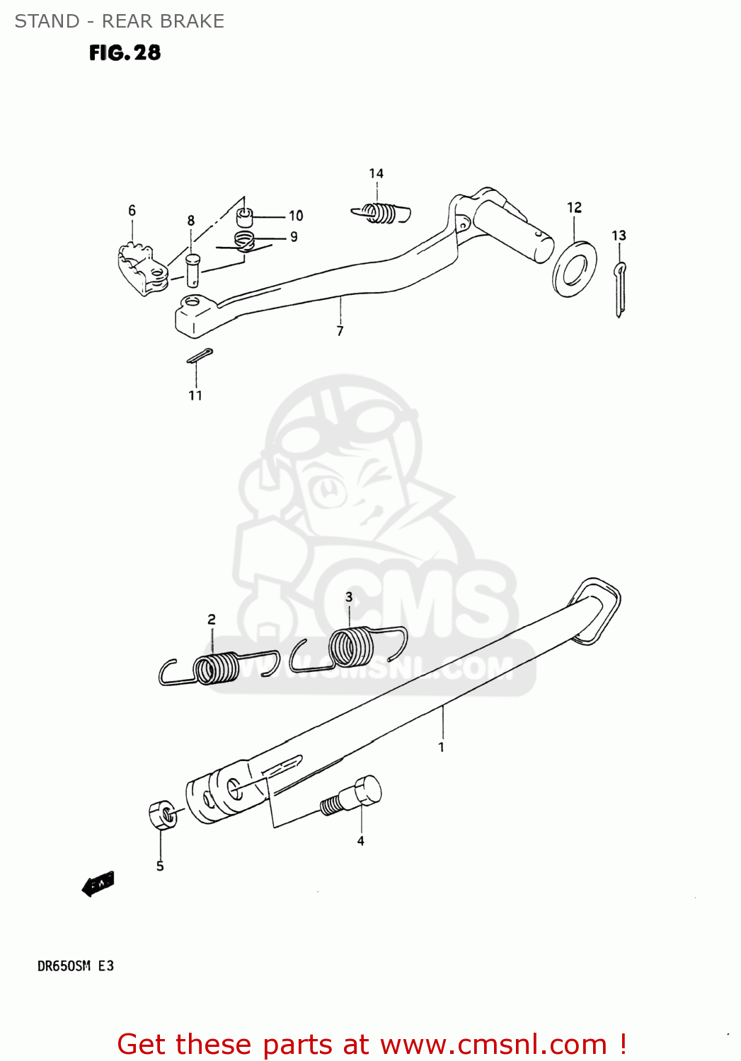 STAND - REAR BRAKE DR650S 1990 (L) USA (E03)
